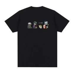 2024 Men's and Women's Summer O-neck Cotton Short sleeved  Clothing Retro Y2K Clothing T-shirt Music Band Gorillaz PUNK ROCK