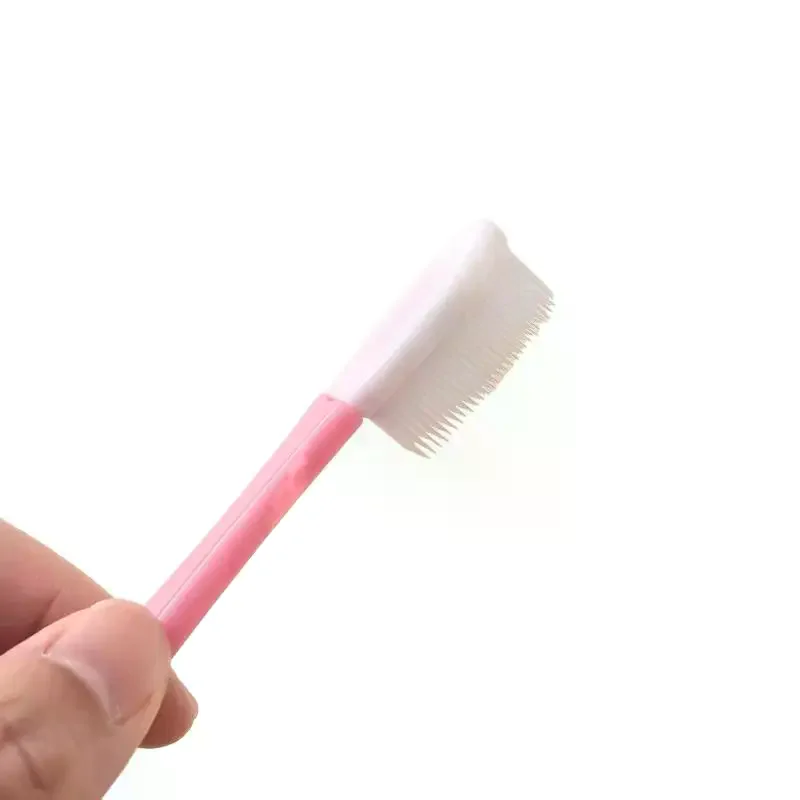 منظف مكشطة اللسان للأطفال البالغين، 2 في 1 فرشاة لسان من السيليكون وكاشطات لسان من الفولاذ المقاوم للصدأ للأسنان منعشة #5