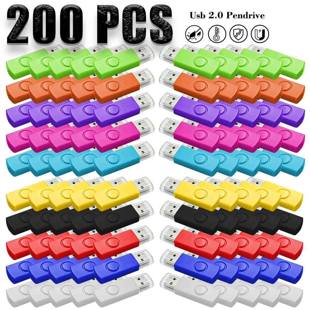 

200PCS Colour USB Flash Drive Pen Drive 1GB 2GB 4GB 8GB 16GB Pendrive Memory Stick 32GB 64GB USB Stick Gift Free Custom LOGO