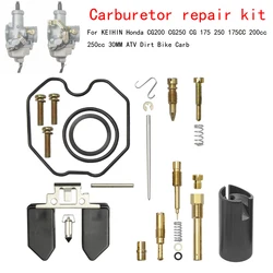 Kit de reparação do carburador para KEIHIN Honda CG200, CG250, CG 175, 250, 175CC, 200cc, 250cc, PZ30, ATV Dirt Bike Carb, 30mm