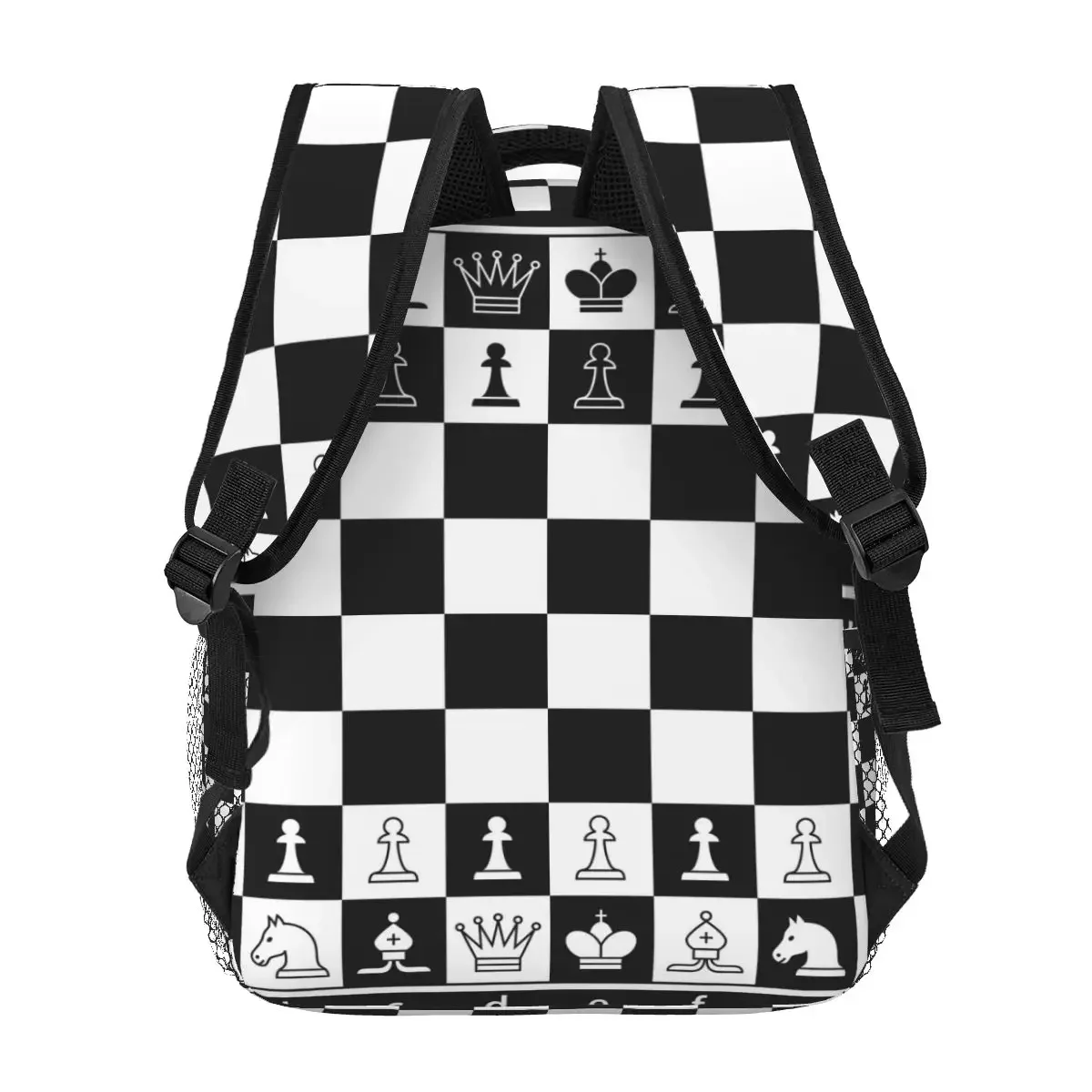 Men Woman Backpack Black and White Chess Board Schoolbag for Female Male 2023 Fashion Bag Student Bookpack