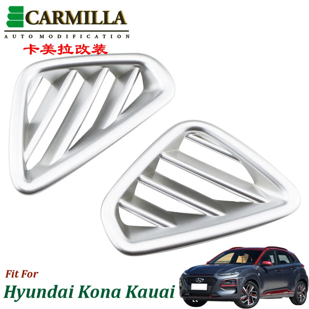 Car Front Air Conditioner AC Outlet Vent Cover Trim Sticker for Hyundai Kona Encino Kauai 2018 2019 2020 Accessories