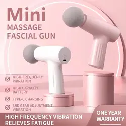 Portable Mini Fascial Massage Gun Vibration Massage Machine Muscle Relaxation Neck And Back Compression Massager Fitness