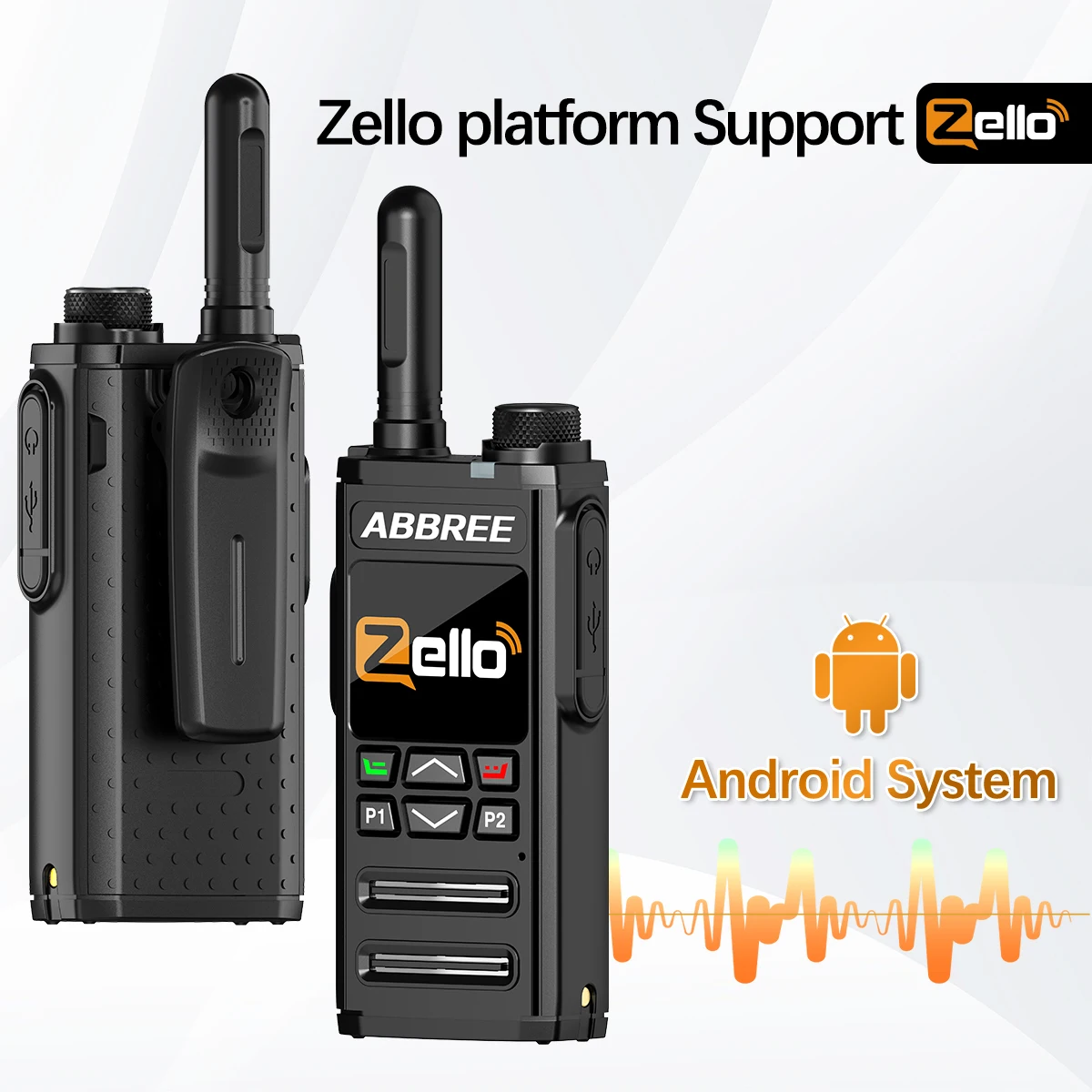 1/2 PCS ABBREE GP-268 Zello Global POC Network Radio Walkie Talkie Bluetooth WiFi SIM Card 4G 3G 2G Android Long Range Ham Radio