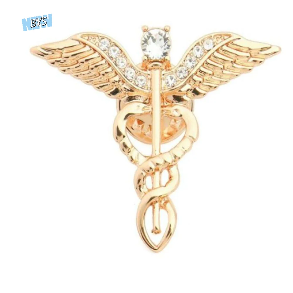 

Rhinestone Angel Wings Brooches Snake Enamel Men's Badge Pin Alloy Korean Style Shirt Collar Lapel Pin Decoration Gift