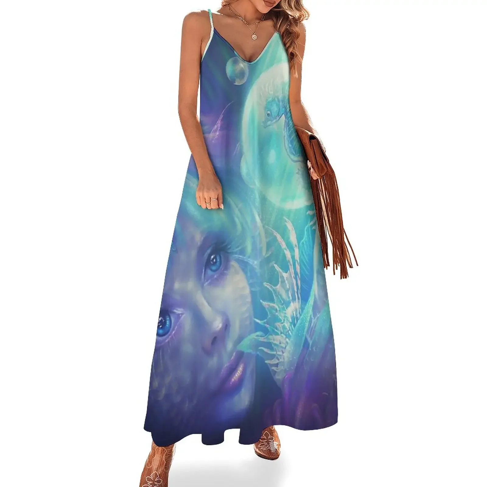 

Underwater Wonder Sleeveless Dress women's summer clothing 2024 Women's summer long dress party dresses women