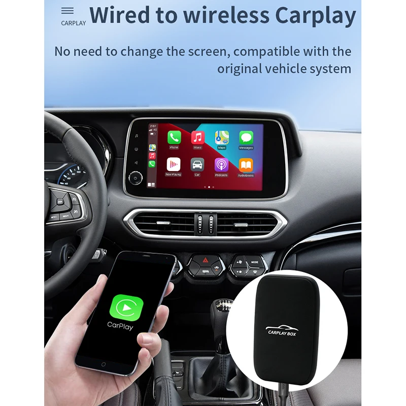 

Mobile phone screen projection wireless carplay module car adapter small and portable four-in-one smart car interconnection box