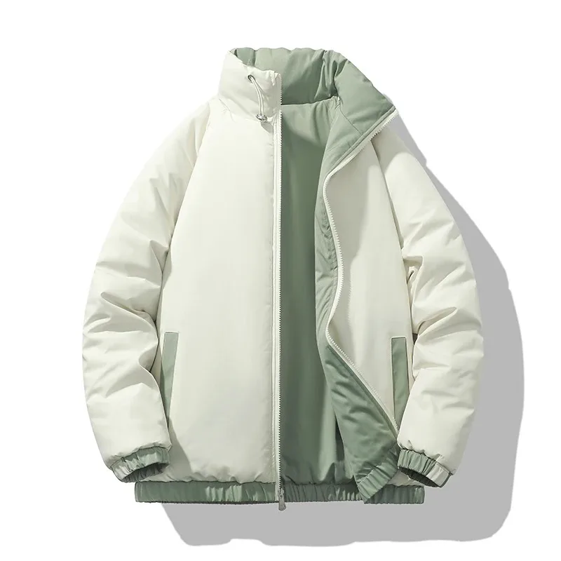 سترة شتوية سميكة مبطنة بالقطن للرجال مع مظهر راقي وسترة شتوية بياقة واقفة #5