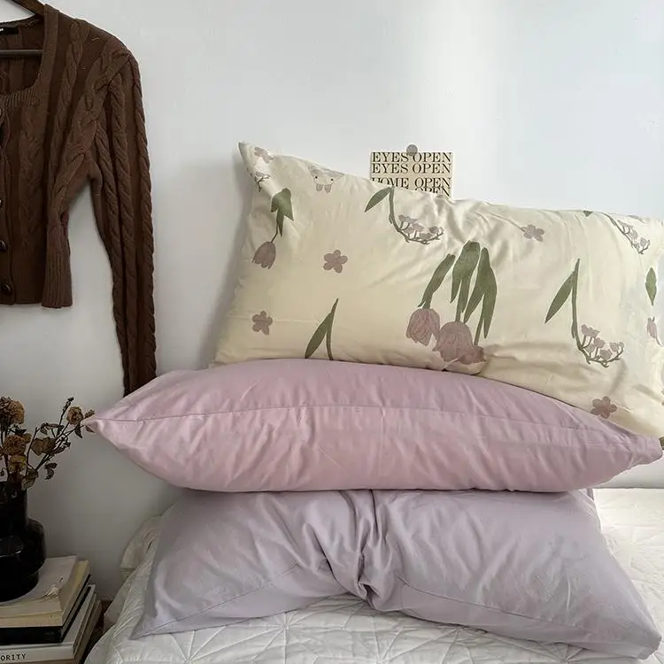 Accessori per biancheria da letto per la casa con federa in puro cotone a righe tinta unita semplice Sle Student Dormi