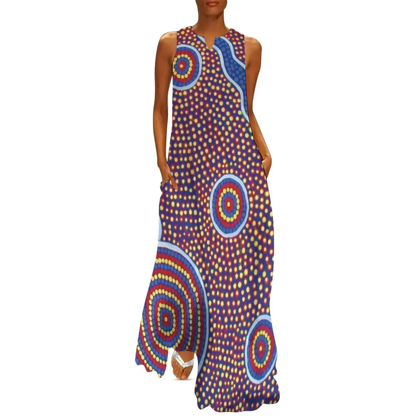 

Australian Aboriginal Art Long Dress Dresses for wedding party beach dresses Evening gown Cocktail of dresses Dress