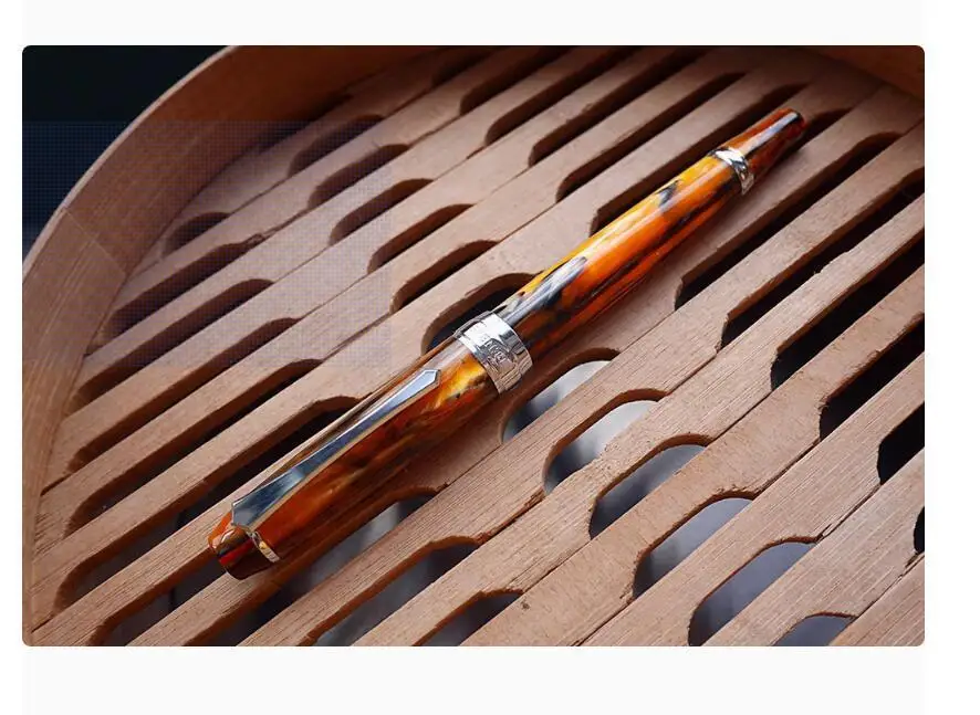 Penbbs 456 Vacuum Filling Fountain Pen, Amber, F/M Nib