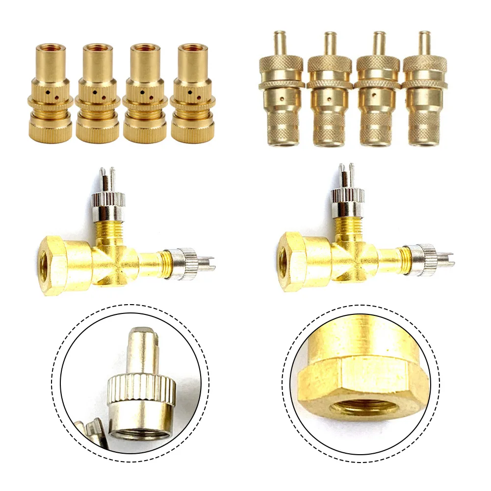 for tpms Valve Tee Adapter With 4pcs Air Release Valve Metal for tpms Copper Integrated Three-Way Valve Pressure Tester Engine