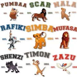 Hakuna Matata The Lion King Simba Iron on Transfers Thermal Patches on Tshirts Heat Press Stickers Decals for Clothes