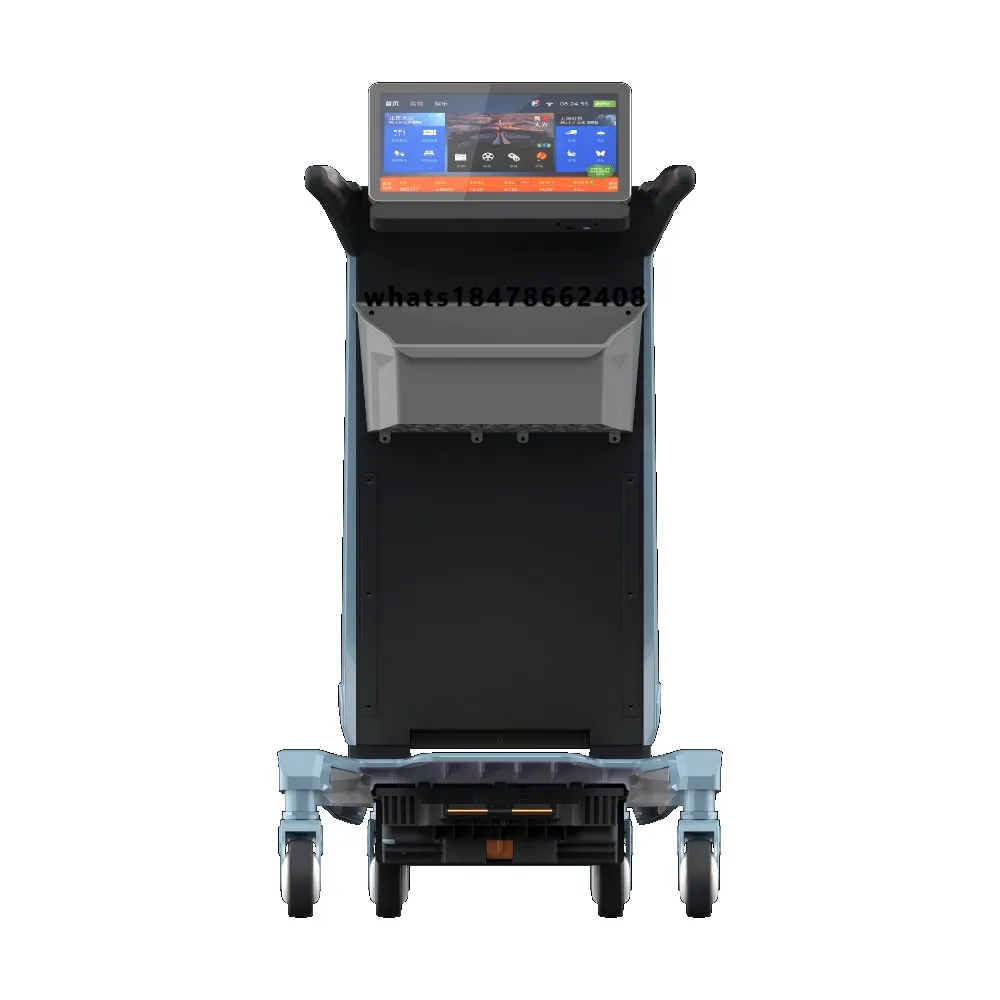 USMT Digital Cart with AI Navigation LED Screen Media Playback for Airport Advertising Terminals