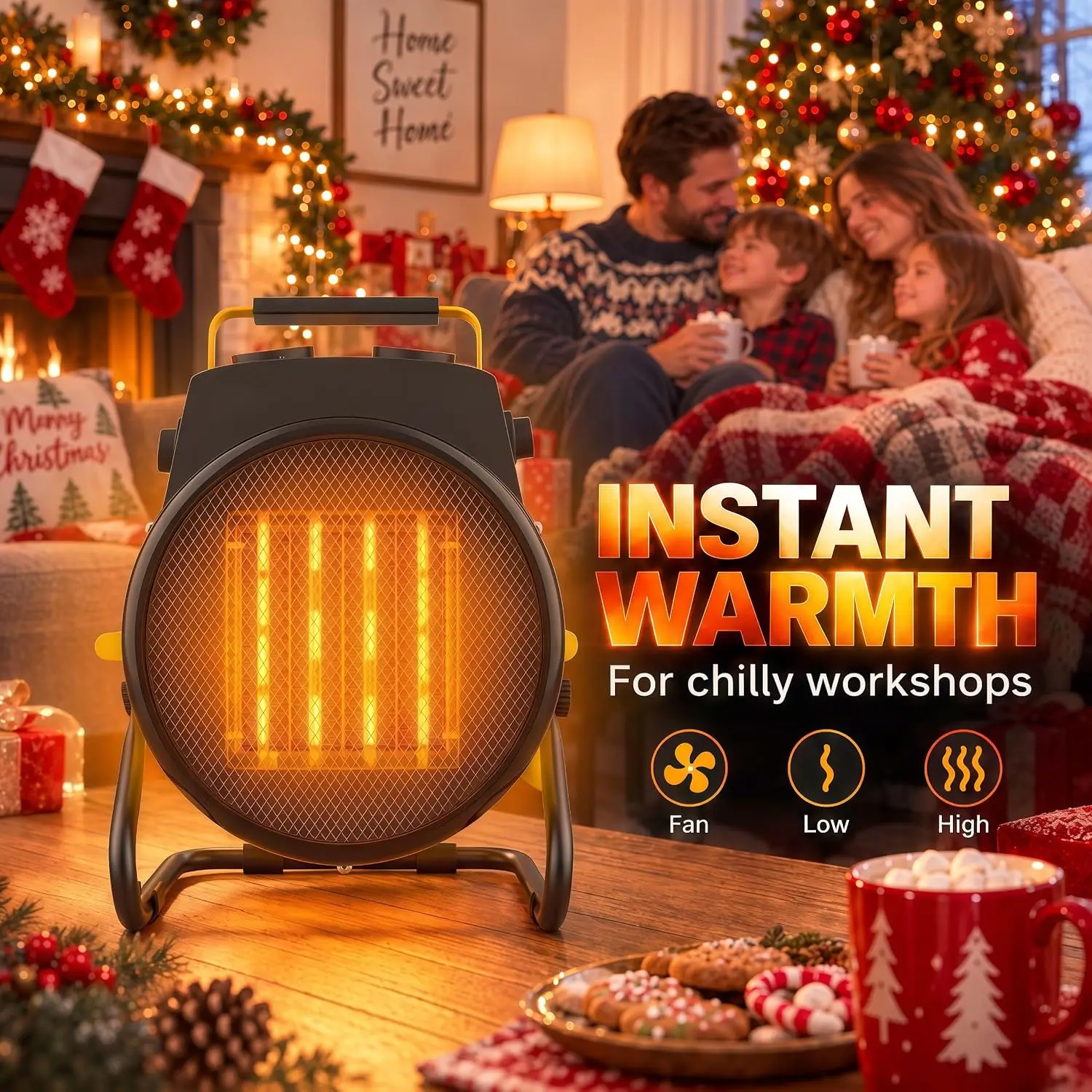 1500W Outdoor Patio Heater with PTC Fast Heating Technology, Heats in 3 Seconds