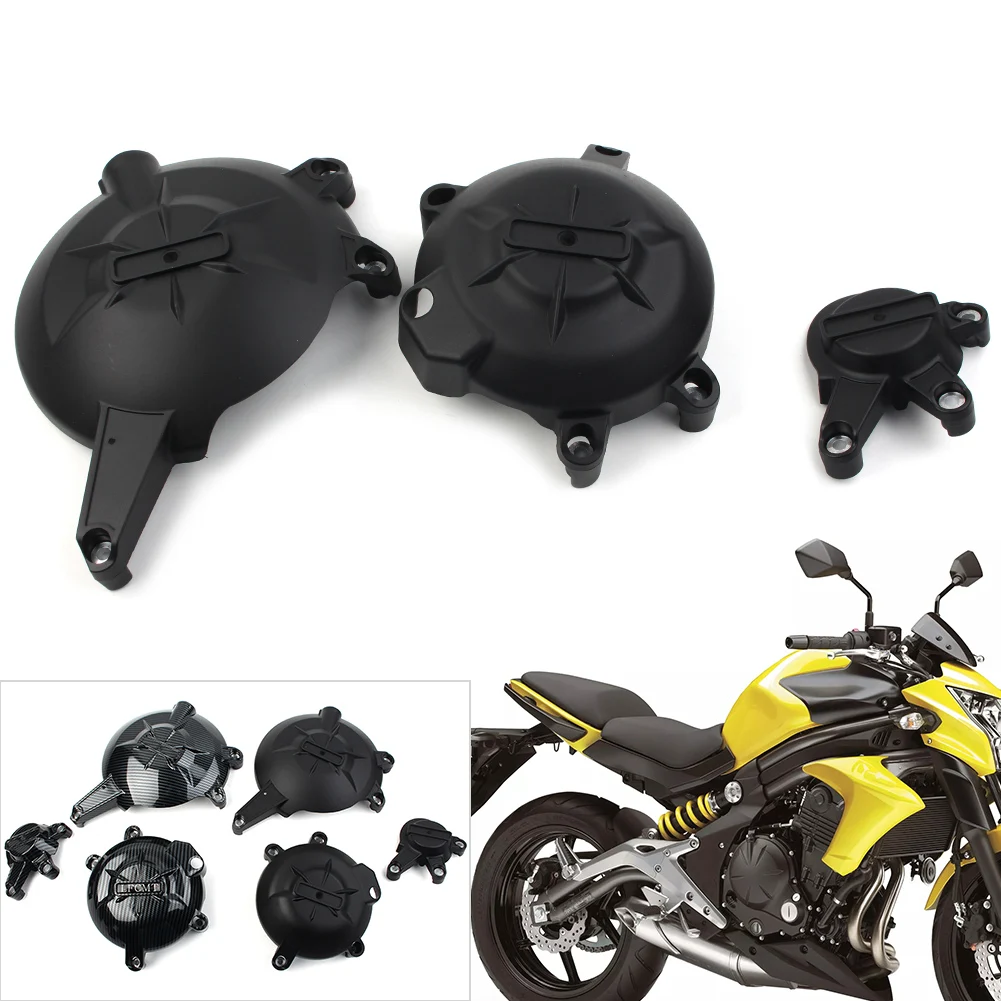 3Pcs For Kawasaki ER6N ER6F 2006-2016 Motorbike Engine Crash Guard Gear Crank Case Protector Cover Slider