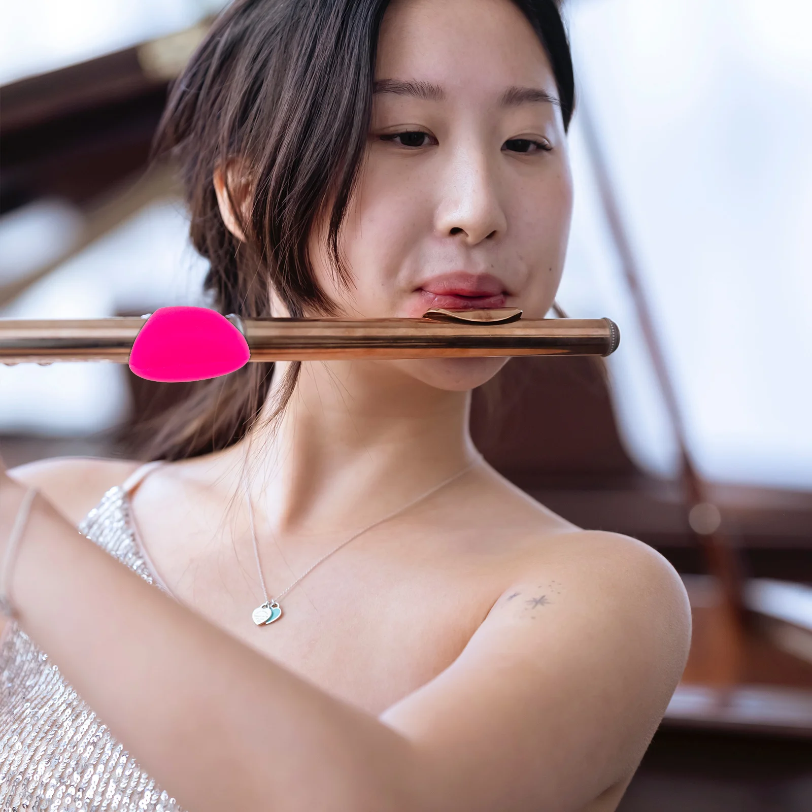 

2Pcs Flute Finger Protector Durable Silicone Cushion Finger Rest Cover Anti Slip for Musicians Instrument Accessories