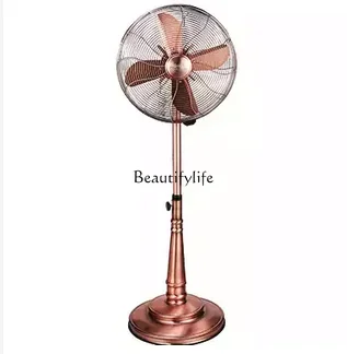 

Retro copper fan metal living room electric fan wall-mounted floor-to-ceiling wind metal wall fan