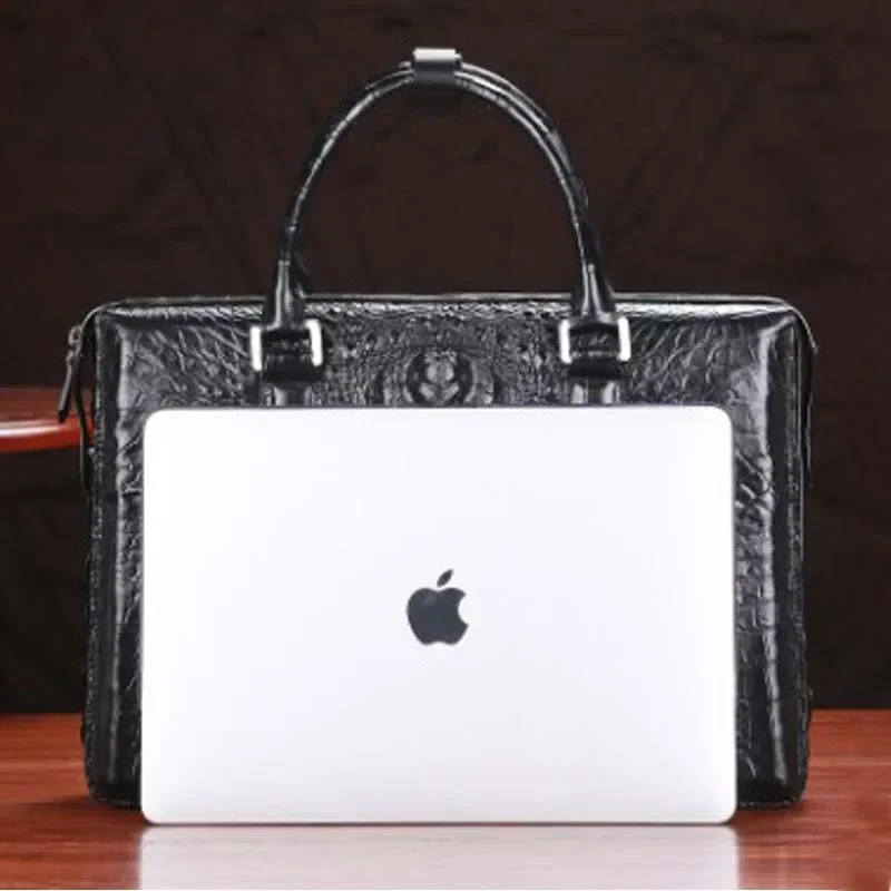 LINSHE new  crocodile handbag  Man  package   business computer  men briefcase  Cross section   large men bag