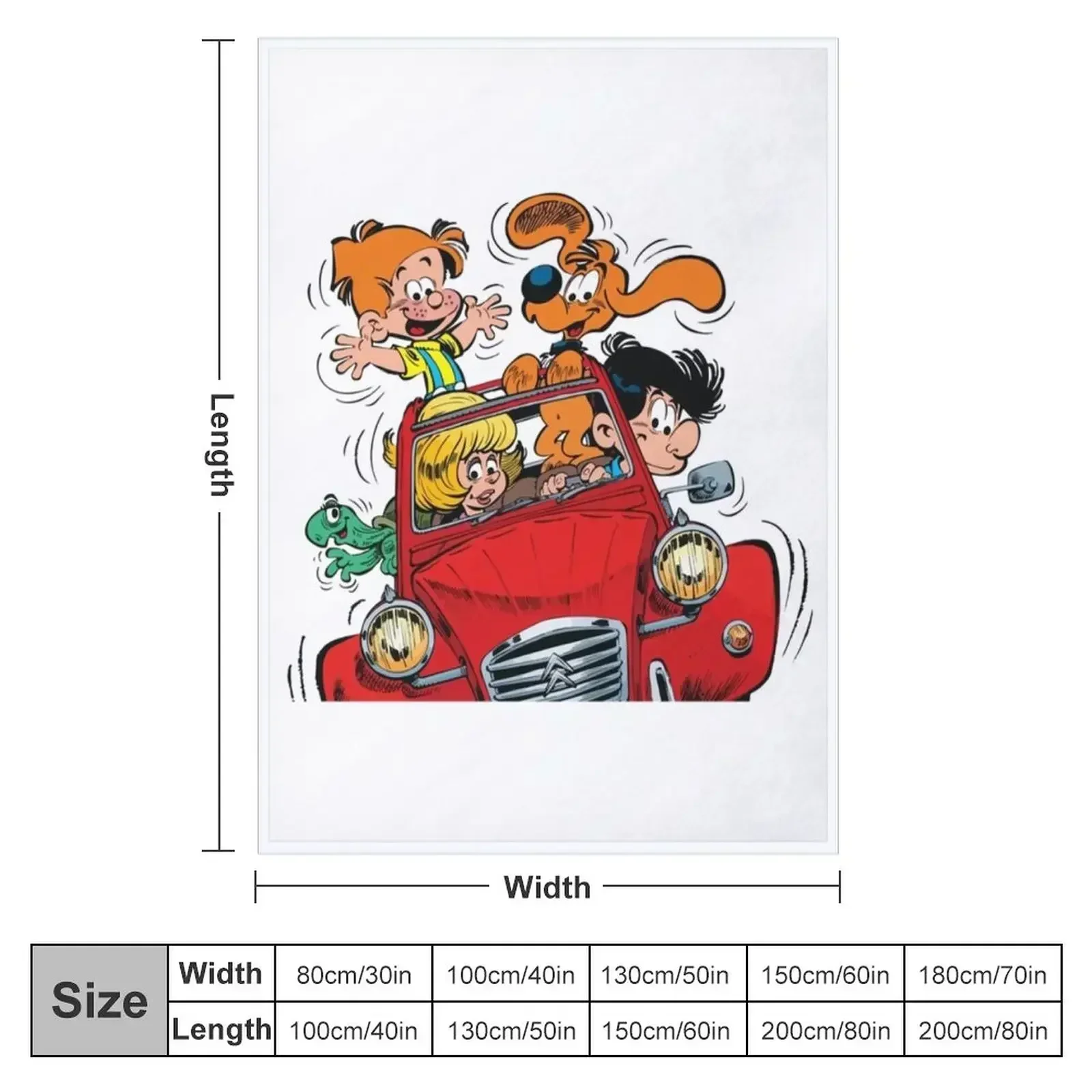 New Boule et Bill (Billy et copain) dans la voiture classique Throw Blanket Hair Flannel Blankets