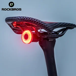 Rockbros Smart Bike Light Light Bicycle Flights trasero IPX6 luces de bicicleta impermeables para montar nocturno con Tipo C Recargable 10 mejores titulares de la bandera del auto de ventas - №10