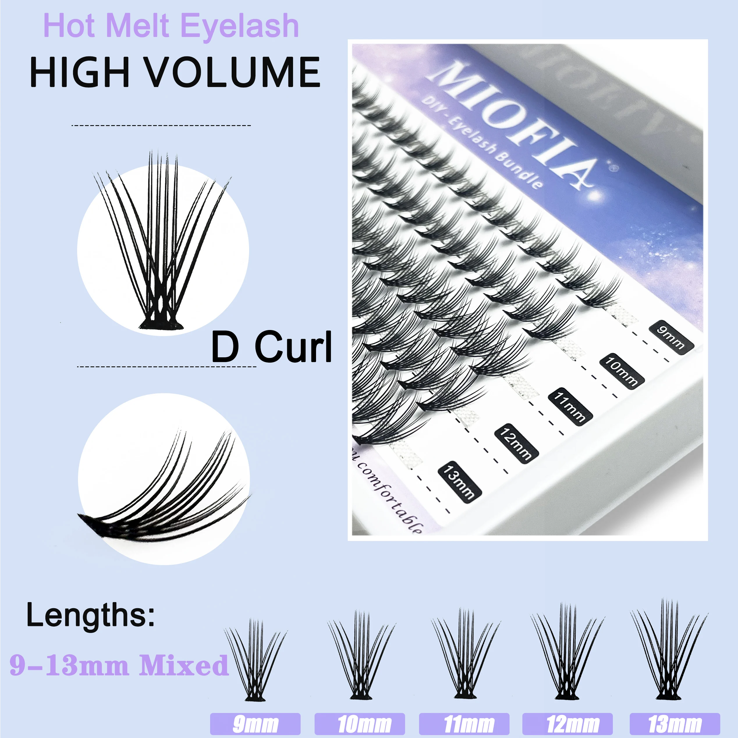 20D Cluster Ciglia fatte a mano Ciglia finte 3D Russo Individuale Mazzi di ciglia Grande capacità Strumento di trucco per estensione ciglia fai da te