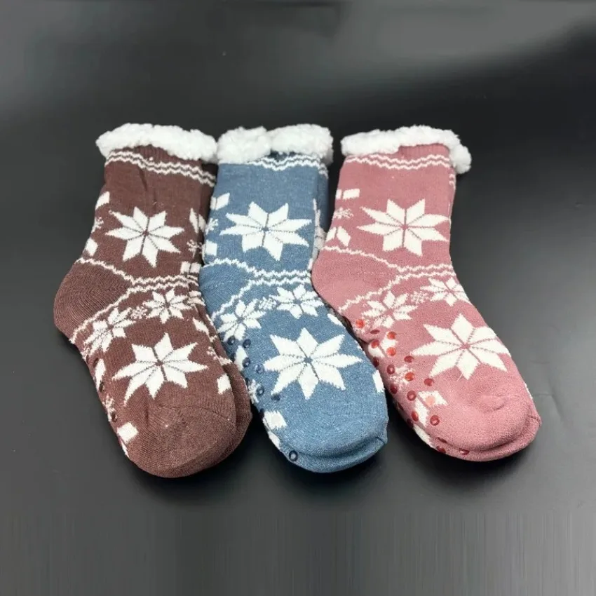 Winter Warm Sock Women Christmas Thermal sleeping Home Indoor Floor Soft Female Non Slip Grip Comfy Fluffy Fuzzy Slipper Sock