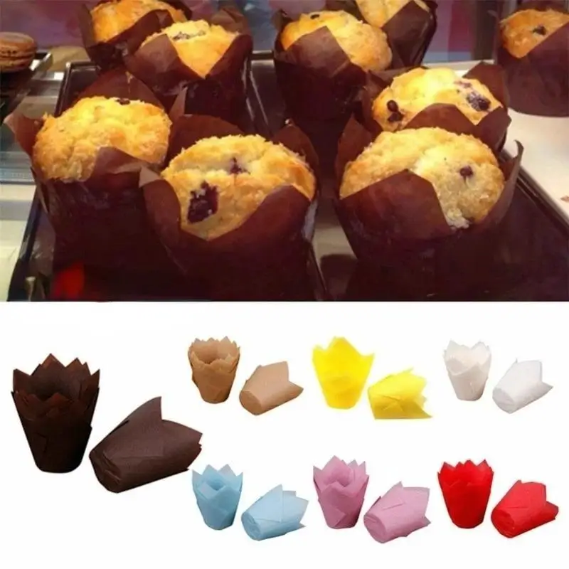 2026 25pcs/lot Candy Paper Cake Cupcake Liner Baking Muffin Box Cup Case Party Tray Cake Mold Decor Random Color Baking Tool