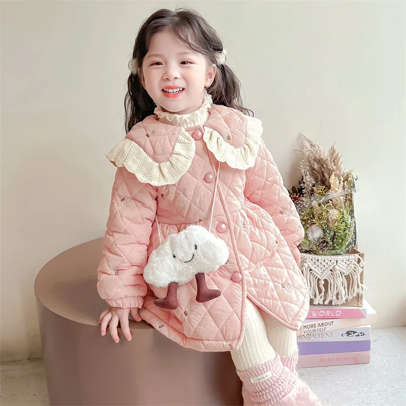 

Girls' Cotton and Velvet Cotton Clothing Autumn/Winter 2025 New Children's Korean Fashion Little Girl Thickened