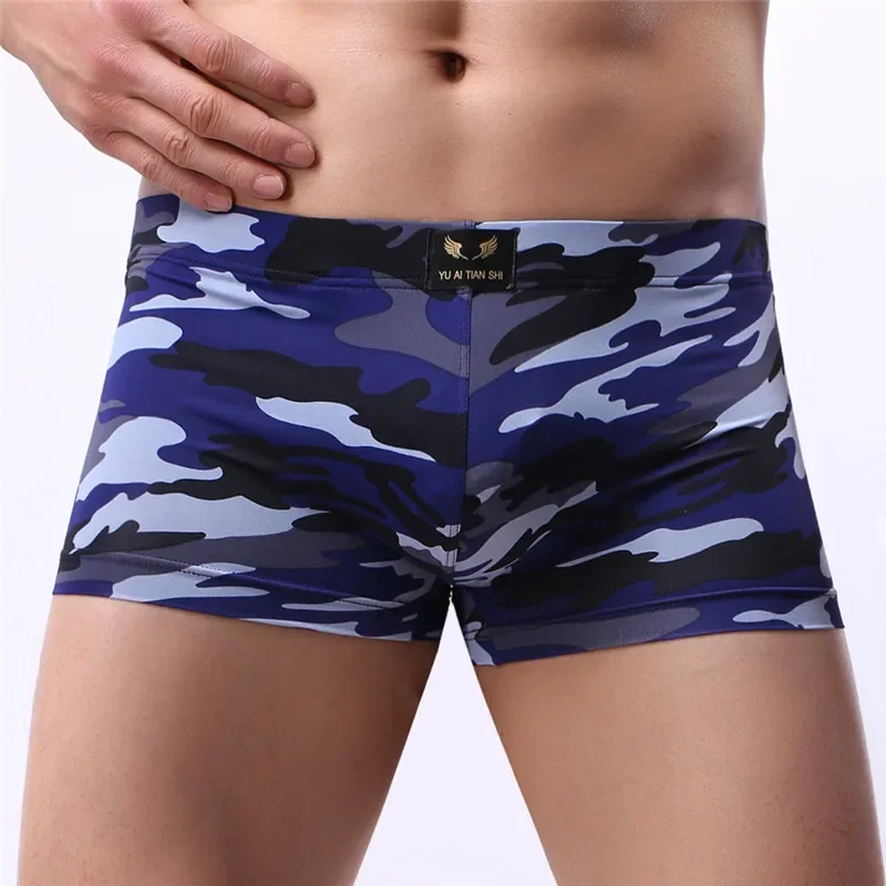 

Men's Bulge Trunks Youth Breathable Comfortable Elastic Pouch Boxer Briefs Sexy Camouflage Printed Sports Fashion Sports Panties