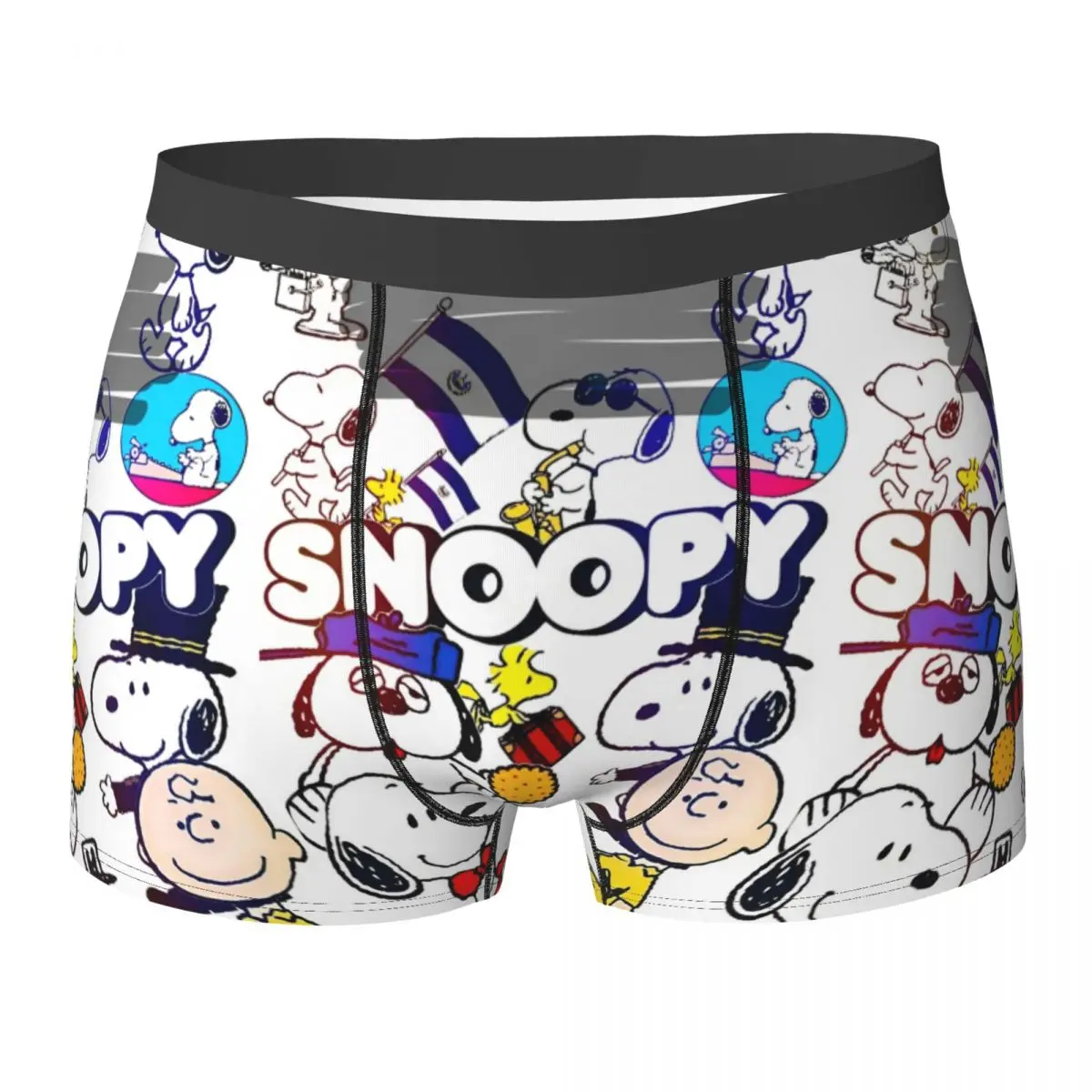 American Snoopy Dog Cute Underwear Men Underpants Printed Novelty Boxershorts Hot Sale Shorts Briefs Plus Size