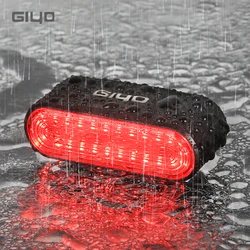 GIYO Bike Warning Rear Light IP66 Waterproof Bicycle Brake Sensing Taillight 800mAh Long Lasting USB Charge Led Seatpost Lamp