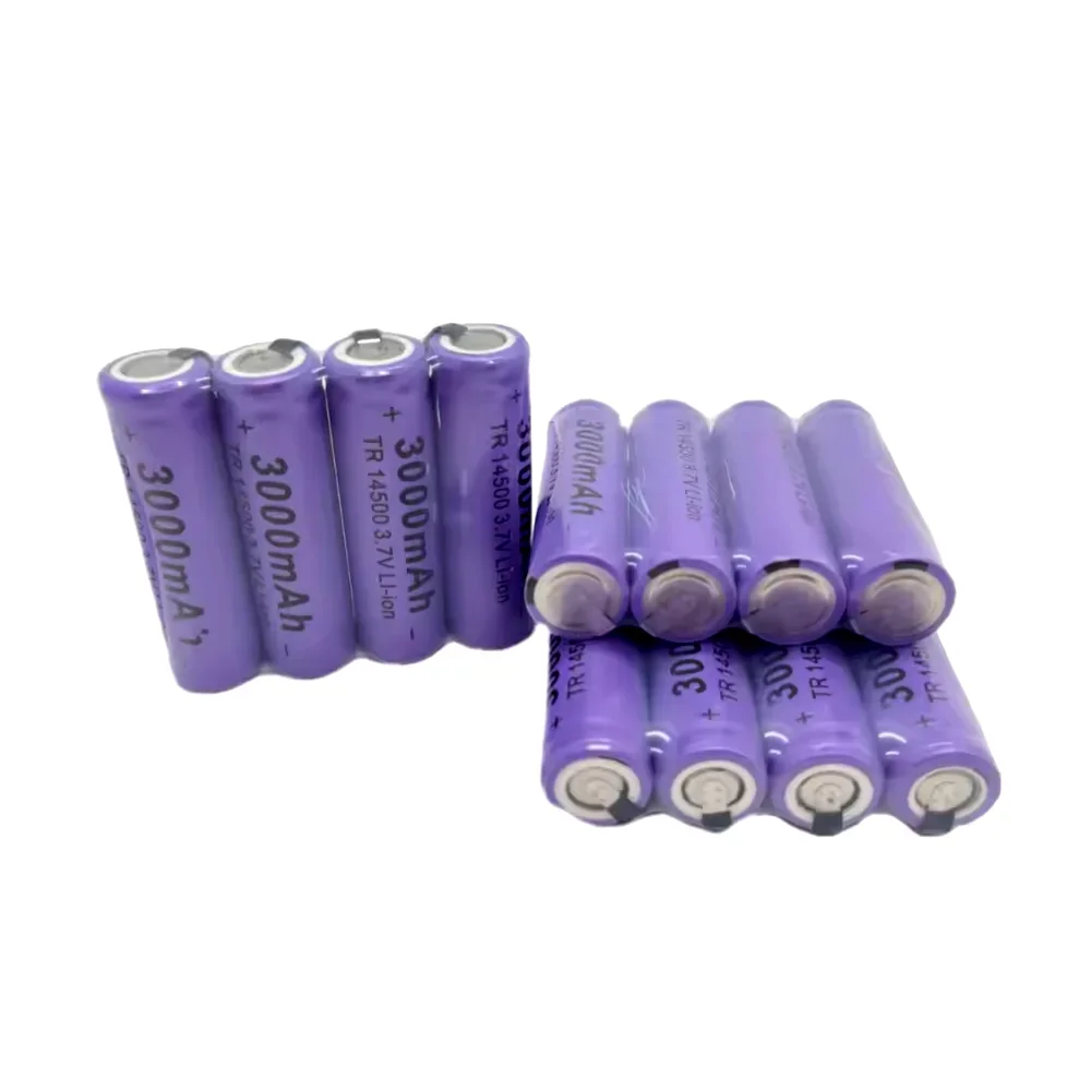 2pcs-100pcs 14500 Battery 3.7V 3000mAh with Solder Tabs for Shaver Electric Toothbrush Microphone Mouse Face Slimming Device Toy