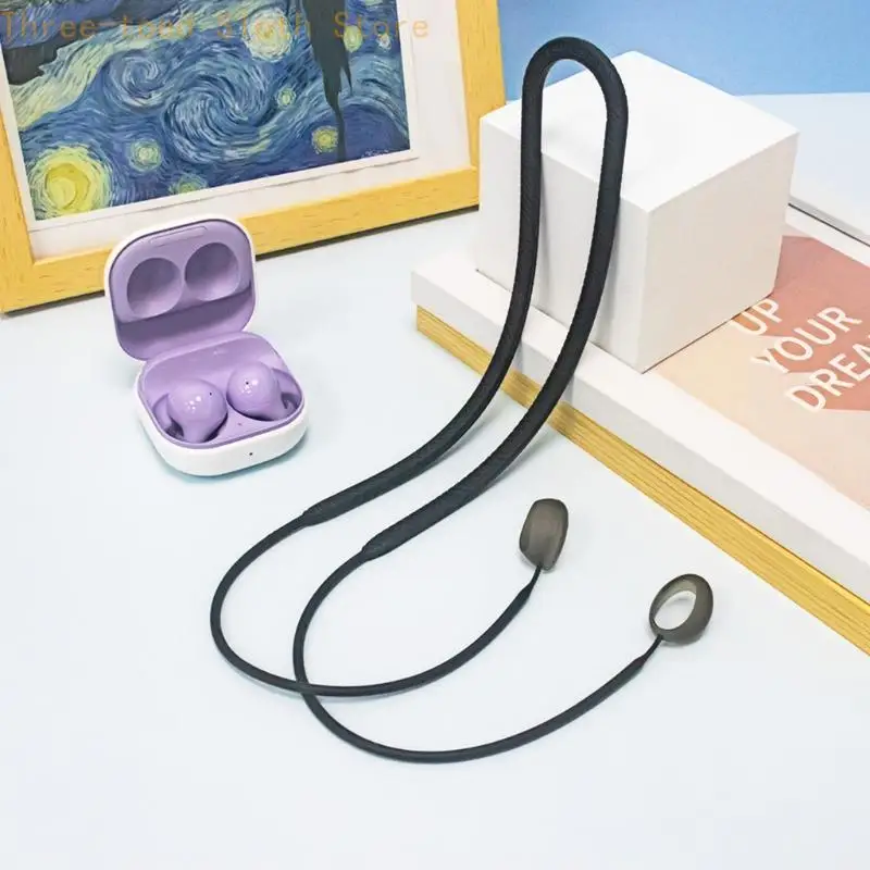 Silikon Anti-Verloren Seil Hängenden Hals Lanyard Geeignet für-Galaxy Knospen 2 Bluetooth-kompatibel Kopfhörer Kabel Strap E74A – Detail 10