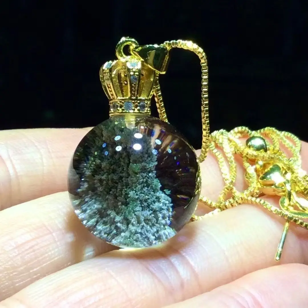 

Natural crystal green ghost pendant single bead transfer bead