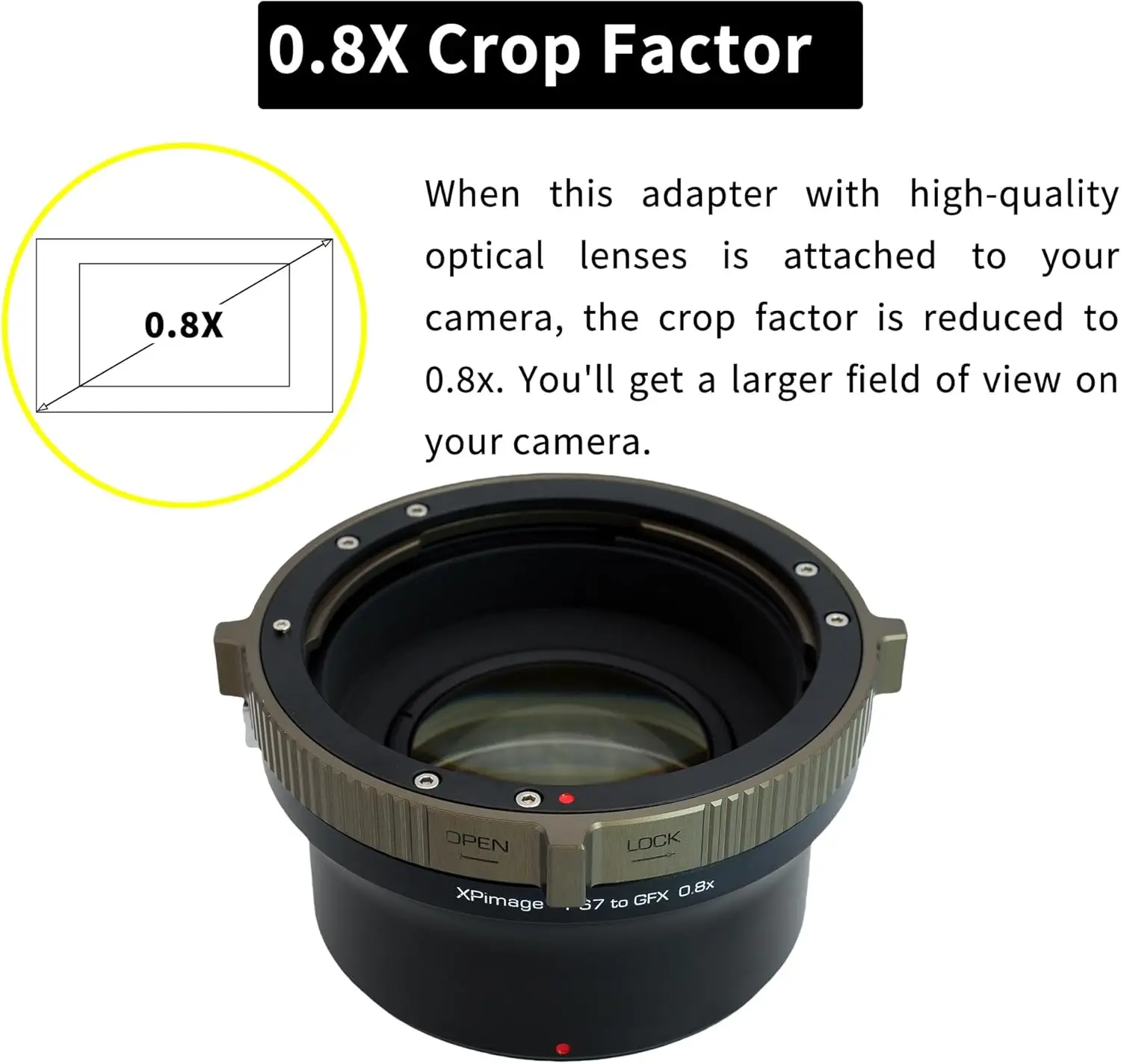 XPIMAGE P67 to GFX 0.8x Focal Reducer Lens Adapter for Pentax P67 Mount Lens to Fujifilm GFX 50R 50S 50SII 100S 100SII 100II
