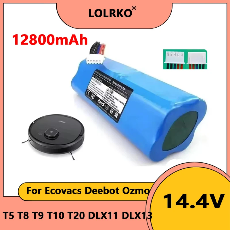 2026 NEW 14.8V 12800mAh battery For ecovacs deebot T5 T8 T9 T10 T20 DLX11 DLX13 DLN12 X1 X1omni X1turbo Sweeping Robot Battery