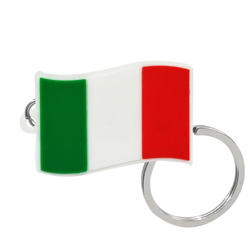 10PCS Nation Flag portachiavi in PVC gli stati uniti nel regno unito raccordi per portachiavi tedeschi accessori per borse portachiavi francesi Canada per uomo bambini