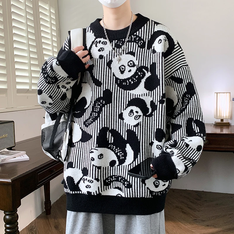 2024 New Fall Fashion Luxury Sweater Mens Knit Pullovers China Kung Fu Panda Brand Sweaters Soft Warm Men Jumper Winter Clothing