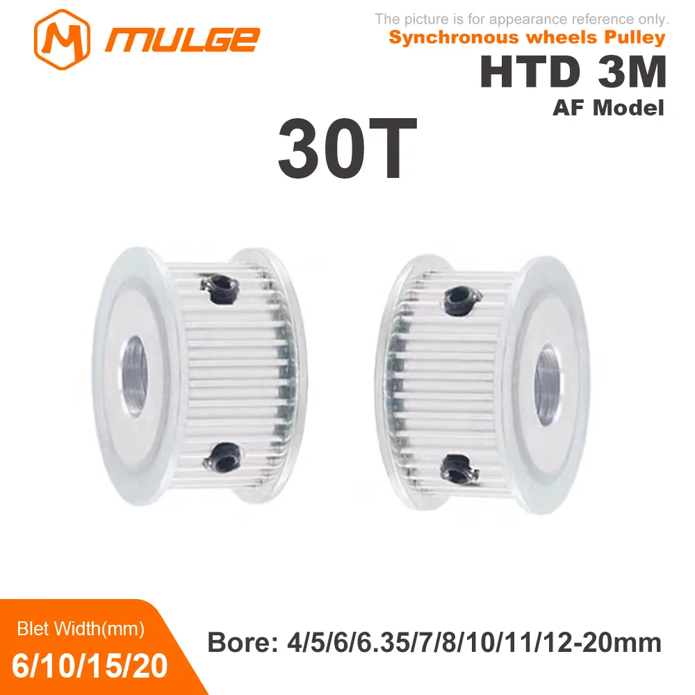 

HTD 3M 30 Teeth Timing Pulley Bore 4/5/6/6.35/7/8/10/12/12.7/14-20mm Synchronous Wheel For Belt Width 6/10/15/20mm 3M Pulley 30T