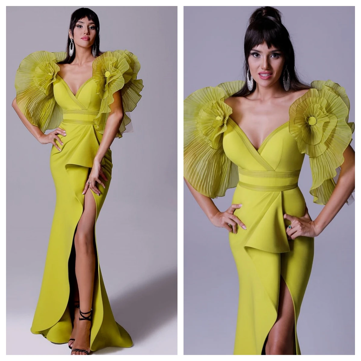 Customized Evening Dress Jersey Strapless Off the Shoulder Sleeveless Prom Gowns Mermaid Sweep Train Appliques Party Dresses