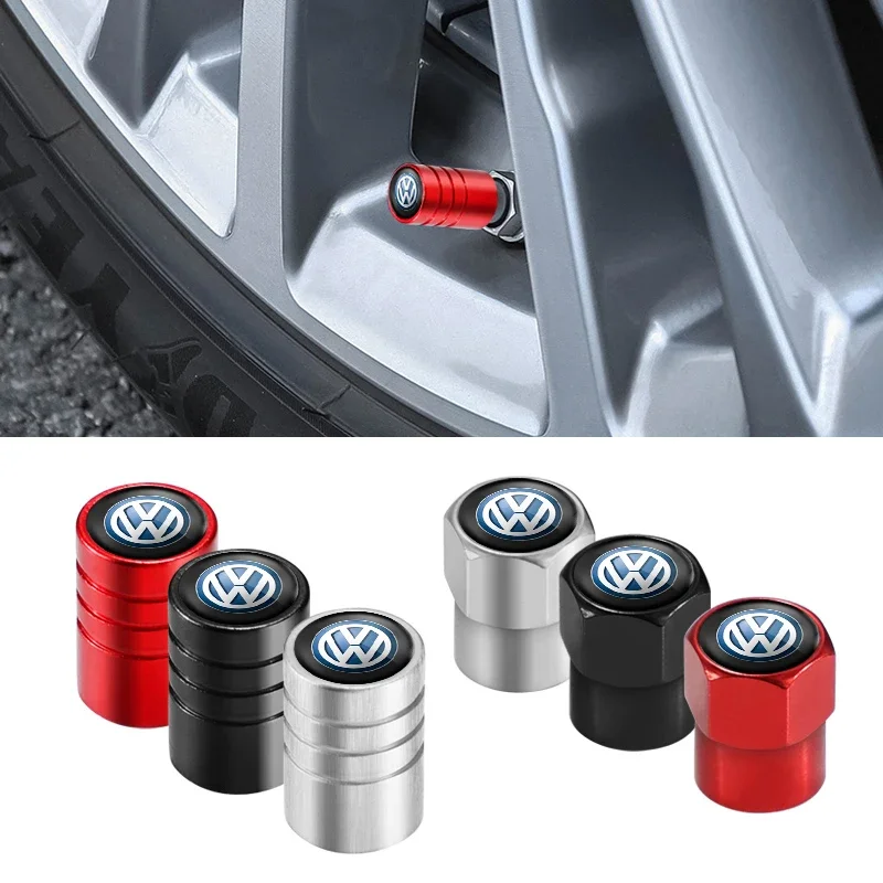 

Car Tire Valve Cover Wheel Tyre Stem Cap Dustproof Accessories For Volkswagen GTI Golf 6 7 8 Polo VW R-Line CC Passat Tiguan
