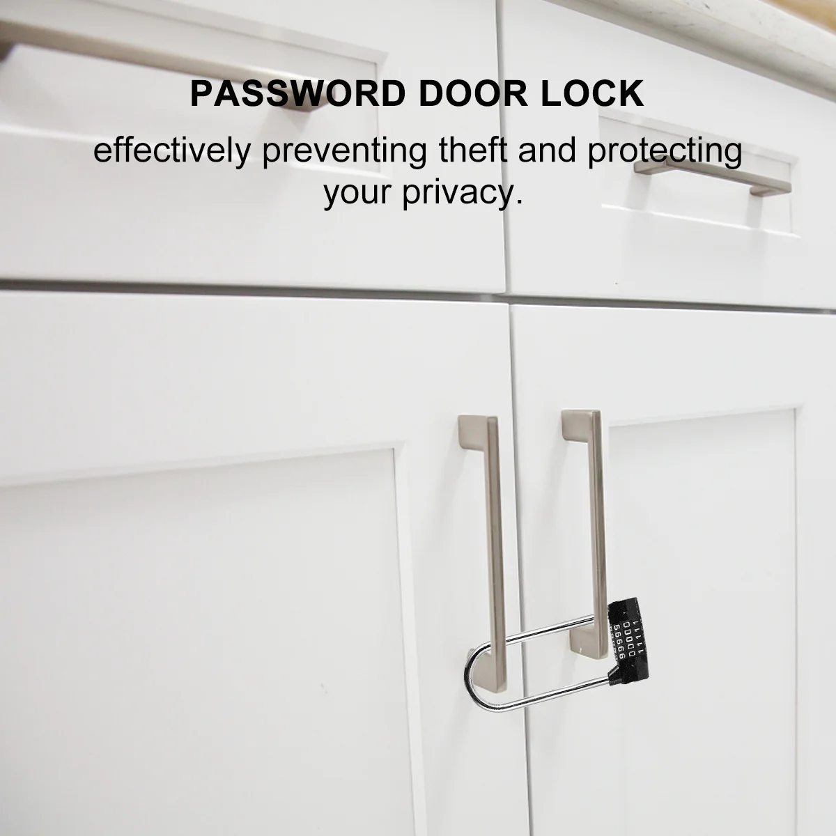 

5- Large U-Shaped Password Lock Hanging Lock for Cabinet Door Handle Durable Metal Anti-Theft Privacy Protection