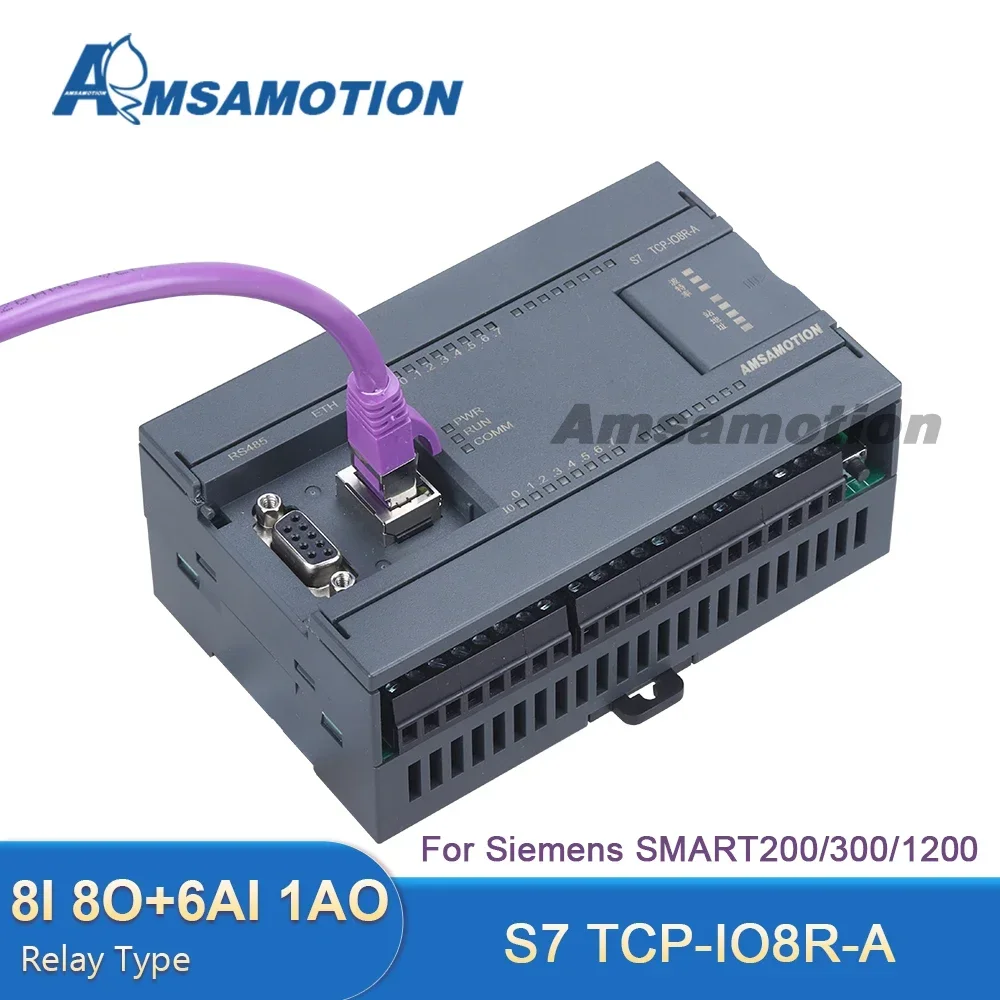 S7 TCP-IO8R-A RTU Relay Ethernet Module 8I-8O 6AI-1AO For Siemens SMART200/300/1200 ETH-MODBUS