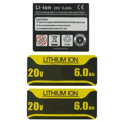 DCB206 Li-ion Battery 6.0Ah Sticker For DeWalt 18V 20V 6000mAh Lithium Battery Accessories DCB200 DCB203 DCB183 Label