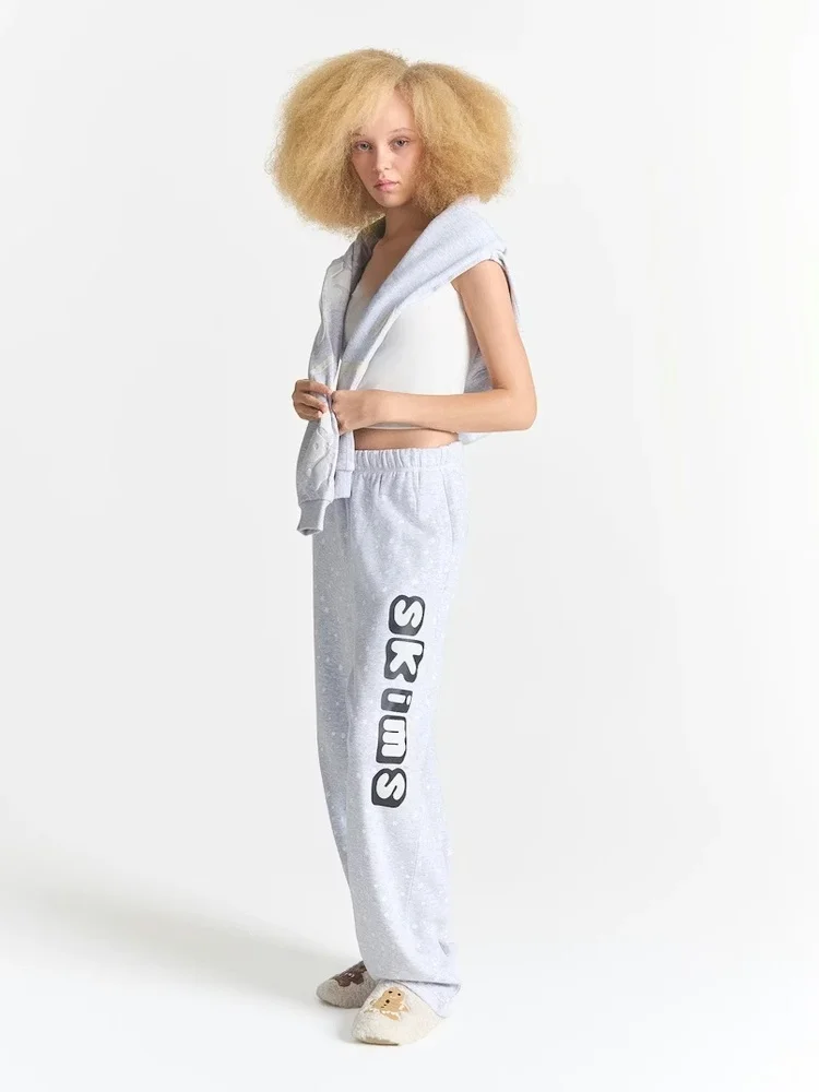 Tienda en línea Cactus Plant Flea Market X Pantalones de pierna recta de algodón para mujer Pantalones largos Street Sle Asimétrico