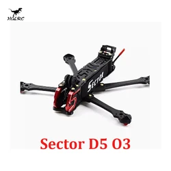 HGLRC Sector D5 FR 5-calowy rozstaw osi 210 mm kompatybilny z jednostką powietrzną O3 HD Freestyle FPV Frame Carbon do drona