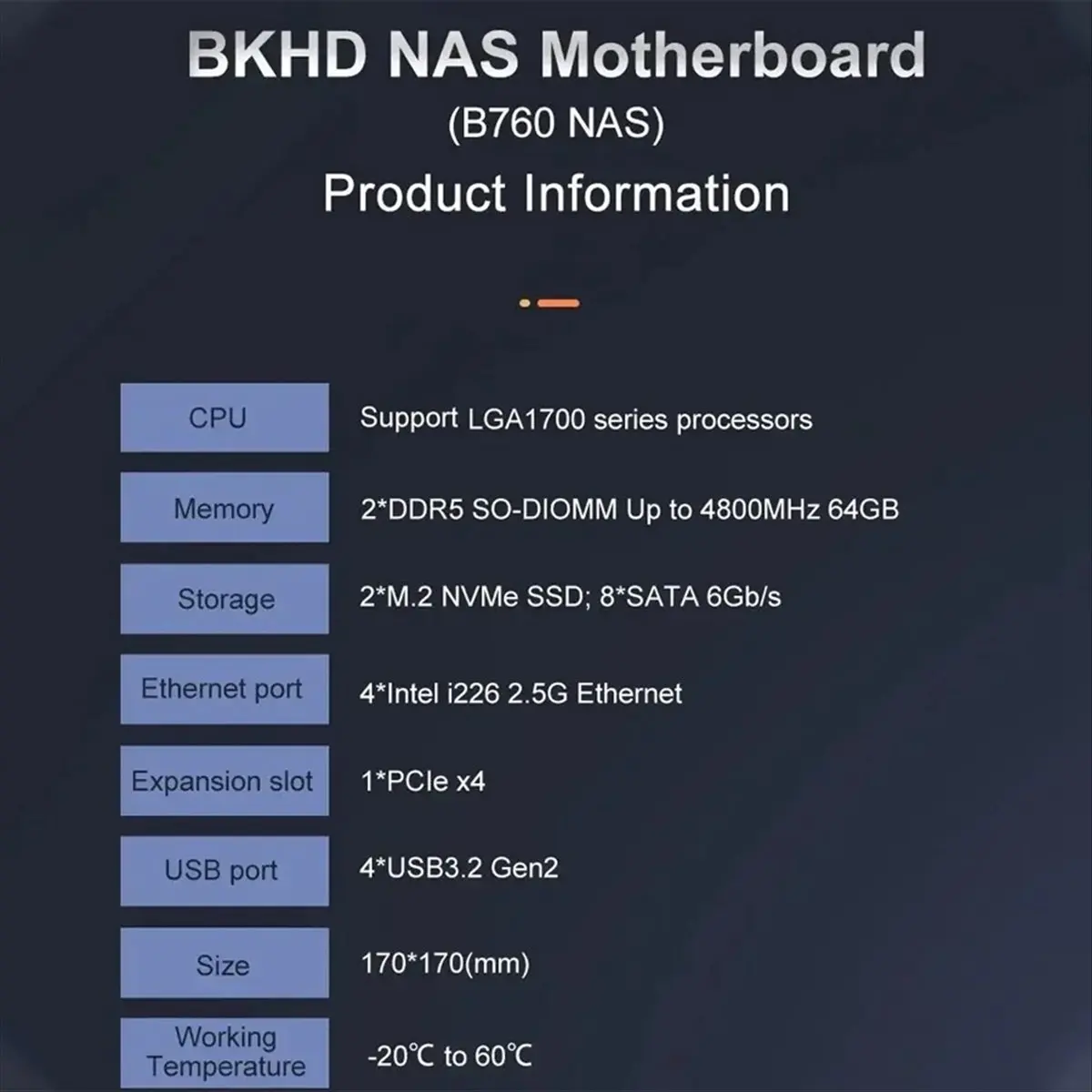 (A01R) 미니 ITX B760 NAS 마더보드 홈 프로세서 LGA1700 CPU 2xDDR5 4xi226 2.5G 2xM.2 NVME 8xSATA Qnas 방화벽 서버 썸네일 2