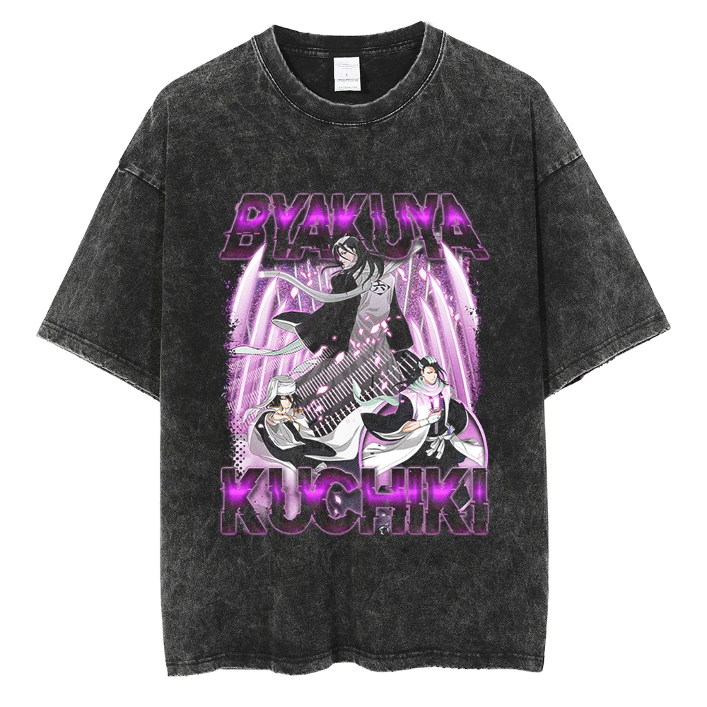 

Summer Men Washed Vintage Oversized Tshirts Hip Hop Anime Graphic Print T Shirts Streetwear Harajuku Casual Cotton Top Tee