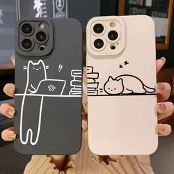 Funny Animal Cat Paired Couple Phone Case For Xiaomi Redmi Note 14 13 12 11 Pro Plus 4G 5G 12S 11S 10S Redmi 13C 14C Soft Cover